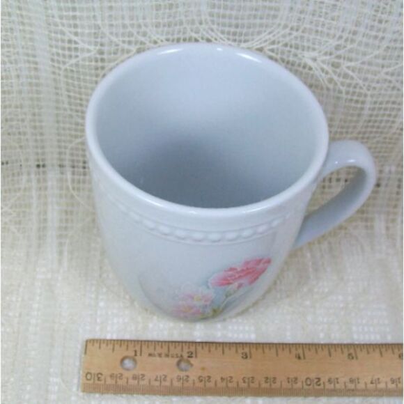 Ceramic Coffee Mug With Pink Flower and Inspirational Verse, Handmade Coffee Cup - Picture 3 of 5